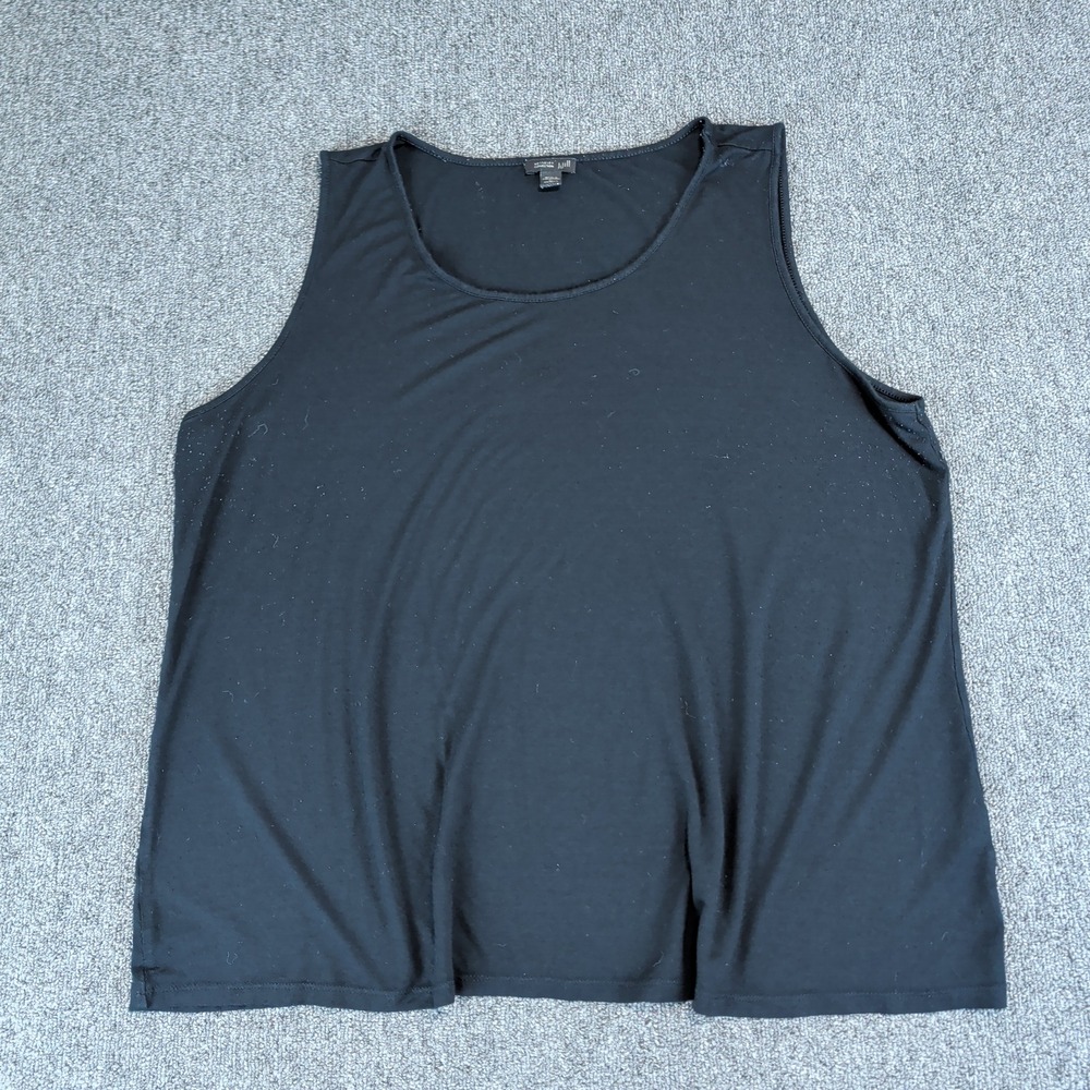 J. Jill Minimalist Wearever Tank Top Women 2X Black Scoop Neck Sleeveless Shell
